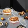 Buffet Servers and Warmers, Round Stainless Steel Chafing Dish Buffet, 2L Catering Chafers and Buffet Warmers with Fuel Holder (Silver+Golden, 2L) view 4