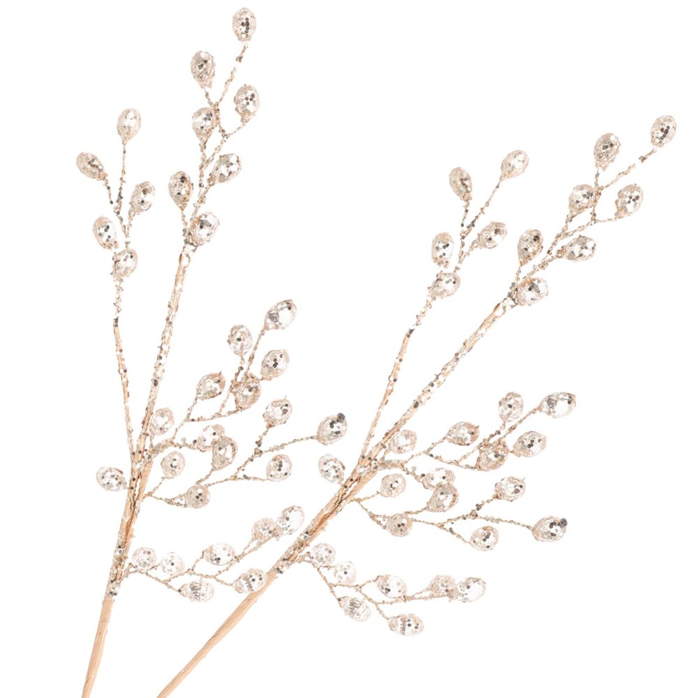 ABOOFAN 2pcs Christmas Ice Wire Clear Garland Acrylic Pearl Crystal Teardrop Beads Ornament Garland Christmas Tree Decorations Diamond Branch Garland Strands for Wreath Golden