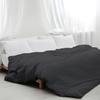 5pcs Cotton Hotel Quality Duvet Cover Full (88 x 90) Zipper Clouser Solid Dark Grey Duvet Cover view 1