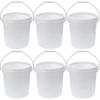 BESTOYARD White Plastic 1.5 Gallon Bucket with Handle and Lid All Purpose Pail Food Storage Bucket Containers for Art Paint Water Crafts Projects Garage Organization, 20.8X20.8cm view 1
