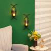 Walasis Candle Sconces Decorative Wall Art Set of 2 Black - Hurricane Candle Wall Sconce Decor Iron Two Candle Holders Modern Candle Sconces for Indoor Fireplace Kitchen Dining Room view 3