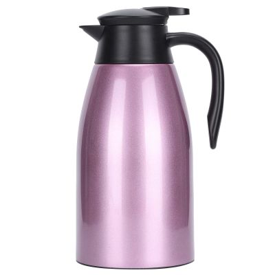 Tea Thermos, Insulated Pitcher, Thermal Carafe, 2L Large Capacity Insulated Hot Water Pot, Inner Stainless Steel Thermal Carafes Coffee Bottle(Purple 2L)