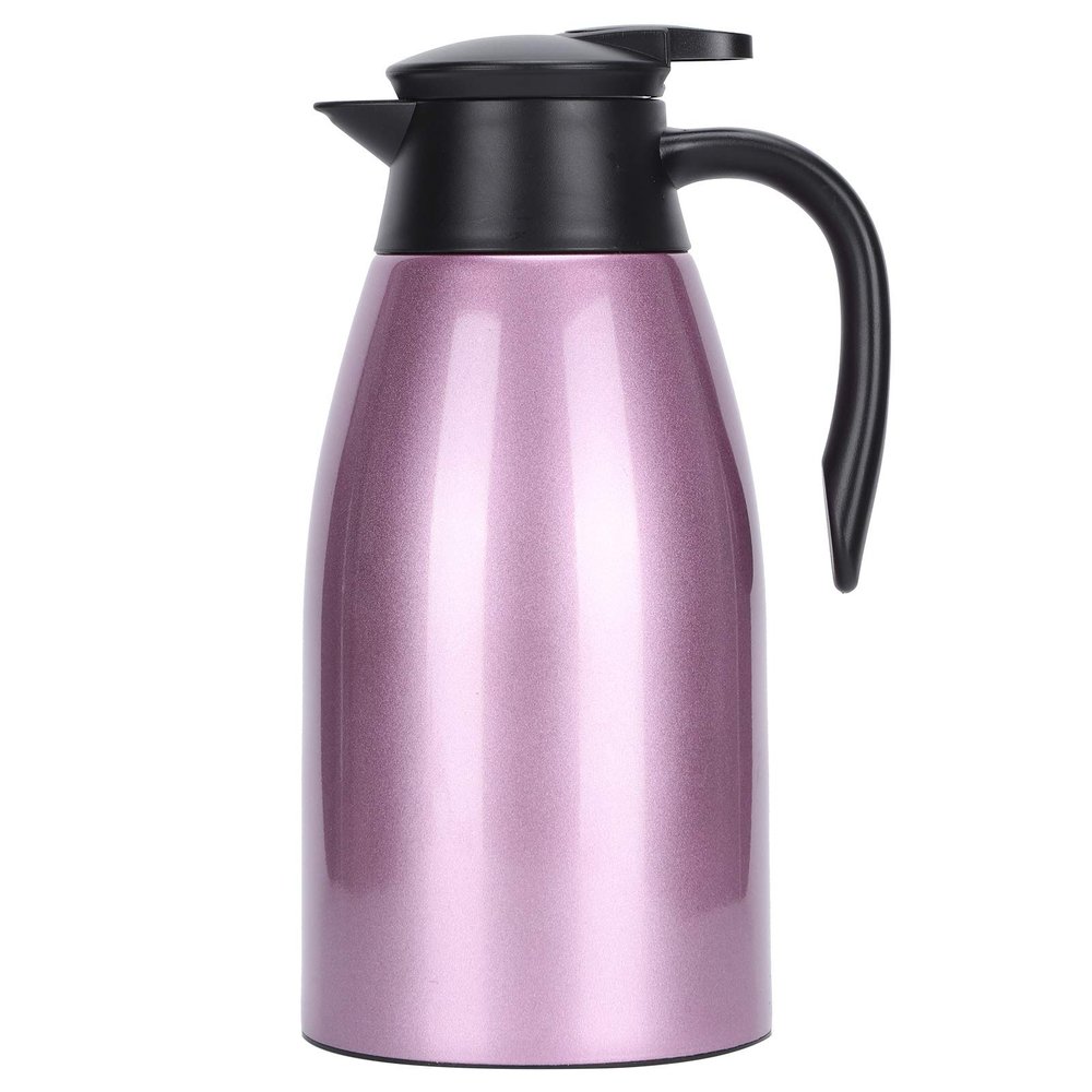 Tea Thermos, Insulated Pitcher, Thermal Carafe, 2L Large Capacity Insulated Hot Water Pot, Inner Stainless Steel Thermal Carafes Coffee Bottle(Purple 2L)
