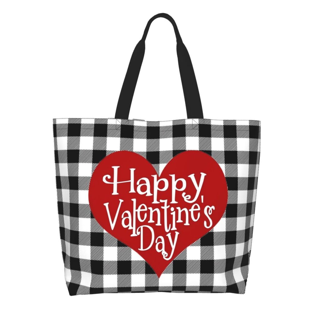 Feeuoai Valentine's Tote Bag Large with Interior Pocket Tote Bag Reusable by Shoulder Tote Bags Travel Bags Shopping Gift