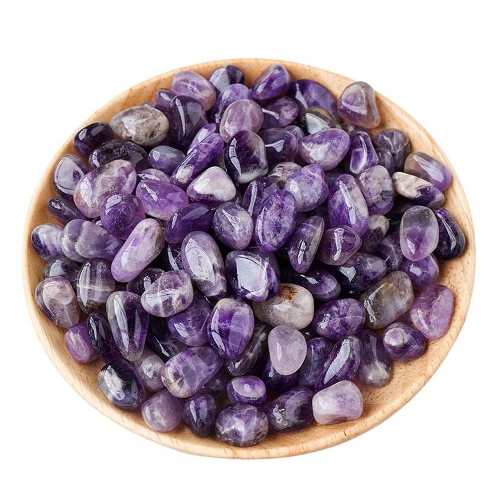 300g Purple Agate Stone Decorative Gravel Stones Tumbled Stones Irregular Shaped Stone Beads Agate Crushed Stone for Vase Filler Landscape Bottom Decoration DIY Handmade, About 15mm-20mm