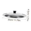 DECHOUS Pot Cover Lid Universal Lid for Pots and Pan Frying Pan Lid Soup Melting Dome Skillet Lid Seasoning Pot Lids Stainless Steel Cooking Utensils Pan Cover Metal Anti-spill 28c view 3