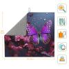 Dish Drying Mat for Kitchen Counter, Absorbent Microfiber Drainer Mats, Non-slip Kitchen Draining Mat for Coffee Machine Dish Rack Pad 18"x16" Purple plum butterfly Dish Drainer Pad view 2