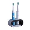 JUSHZ Toothbrush Holder Wall Mounted Toothbrush Holders for Bathroom Organiser Tooth Brush Holder Travel No Drill Self Adhesive Toothpaste Storage Rack No Need to Punch Holes (12.5x6.5x5.5cm,Black) view 1