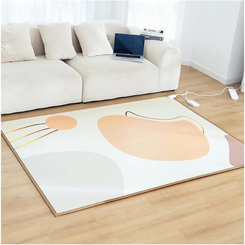 Electric Heated Floor Rug Heated Area Rug 12-Hour Timer Heater Electric Mat Overheating Protection Heated Carpet Home Electric Heated Floor Comfortable