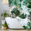 JAWO Green Marble Shower Curtain Cool Colorful Gouache Rainbow Gold Crack Sage Green Emerald Green Long Shower Curtain Set, Modern Abstract Waterproof Shower Curtain Marble, Hooks Included view 2