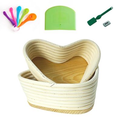 DAUTAI Yeast Bread Baking Supplies Starter Kit, 7/9.4 -Inch Sourdough Starter Kit, Oven Safe Dough Bowls Multi-Size Measuring Spoons, for Professional and Home Bakers,7.0 in