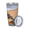 LZQPOEAS Turtles on the beach 20oz Tumbler with Lid and Straw Vacuum Insulated Coffee Mug Stainless Steel Car Cup Travel Mug Double Wall Water Bottle Holiday Gifts for Women Men view 3