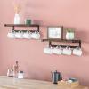 Dahey Mug Holder Wall Mounted Mug Rack with Hooks, Mug Display Rack Rustic Utensil Cups Storage Organizer for Kitchen Dining Room Coffee Bar, Set of 4 view 3