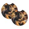 Cute German Shepherd Puppy Print Car Cup Holder Coaster 2 Pcs Non-Slip Coasters Rubber Cup Mat Insert Coasters Fit for Most Vehicles view 1