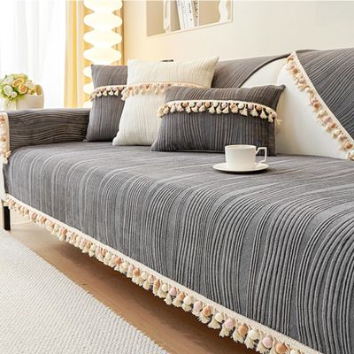 Sofa Covers Washable Funny Fuzzy Couch Cover Sectional Couch Covers For 3 Cushion Couch Sofa Pet Friendly Sofa Slipcovers Dog Couch Cover Protector Super Cozy (Only 1 Piece/Not All Set) ( Color : Gray