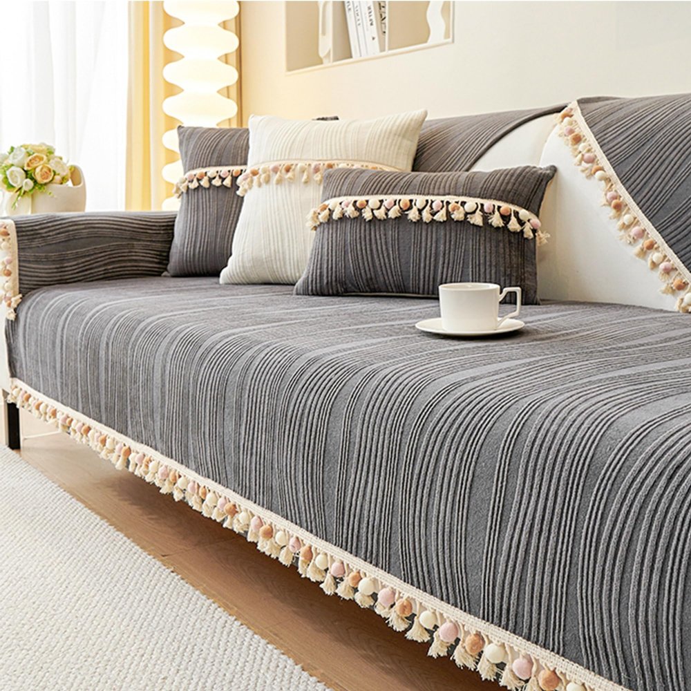 Sofa Covers Washable Funny Fuzzy Couch Cover Sectional Couch Covers For 3 Cushion Couch Sofa Pet Friendly Sofa Slipcovers Dog Couch Cover Protector Super Cozy (Only 1 Piece/Not All Set) ( Color : Gray