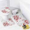 FBMLBRB Brebasf Modern Boho Floral Ladybug 4 Pieces Shower Curtain Set,Rustic Farmhouse Spring Eucalyptus Leaf Ladybugs Non-Slip Rugs Toilet Lid Cover Bath Mat and Bathroom Curtain view 4