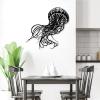 Jellyfish Metal Wall Art, Jellyfish Wall Art, Marine Metal Wall Sign, Sea Life Ocean Wall Decor, Sea Life Wall Art, Metal Wall Art, Living Room,Bedroom,Bathroom or Kitchen Wall Decor (23"x 22"| 60x58cm, Gold) view 2