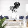 Jellyfish Metal Wall Art, Jellyfish Wall Art, Marine Metal Wall Sign, Sea Life Ocean Wall Decor, Sea Life Wall Art, Metal Wall Art, Living Room,Bedroom,Bathroom or Kitchen Wall Decor (23"x 22"| 60x58cm, Gold) view 3