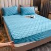 LMXSHJI Fitted Sheet Quilted Layer Crystal Velvet Fabric Mattress Protector Cover Elastic Band Fixation Single Double Toppers Deep up to 30cm (Color : Lake Blue, Size : 71"x87"+4"/180x220cm+10cm) view 2