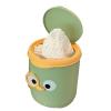 WOOXGEHM Plastic Mini Trash Can with Lid, Cute Cartoon Design, Small Desktop Trash Can for Home/Office/Kitchen/Dresser Desktop/Bedroom/Bathroom(Green) view 1