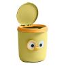 WOOXGEHM Plastic Mini Trash Can with Lid, Cute Cartoon Design, Small Desktop Trash Can for Home/Office/Kitchen/Dresser Desktop/Bedroom/Bathroom(Yellow) view 1