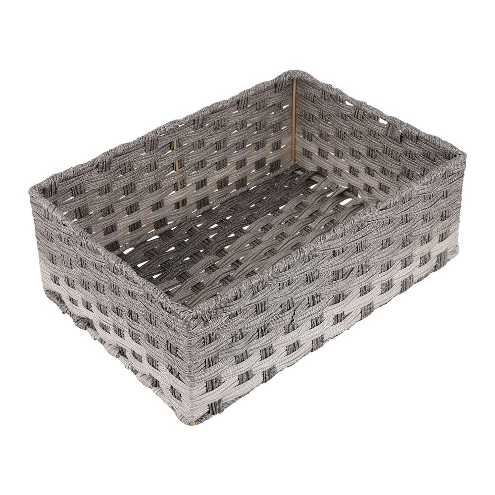 Ipetboom Gray Home Storage Basket Desk Basket Multi-function Table Pp Iron Material Office Home Organizer
