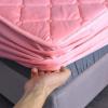 LMXSHJI Fitted Sheet Quilted Layer Crystal Velvet Fabric Mattress Protector Cover Elastic Band Fixation Single Double Toppers Deep up to 30cm (Color : Pink, Size : 63"x78.7"+11"/160x200cm+28cm) view 2