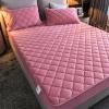 LMXSHJI Fitted Sheet Quilted Layer Crystal Velvet Fabric Mattress Protector Cover Elastic Band Fixation Single Double Toppers Deep up to 30cm (Color : Bean Pink, Size : 55"x74.8"+4"/140x190cm+10cm) view 2