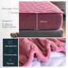 LMXSHJI Fitted Sheet Quilted Layer Crystal Velvet Fabric Mattress Protector Cover Elastic Band Fixation Single Double Toppers Deep up to 30cm (Color : Bean Pink, Size : 55"x74.8"+4"/140x190cm+10cm) view 3
