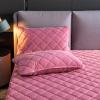 LMXSHJI Fitted Sheet Quilted Layer Crystal Velvet Fabric Mattress Protector Cover Elastic Band Fixation Single Double Toppers Deep up to 30cm (Color : Bean Pink, Size : 55"x74.8"+4"/140x190cm+10cm) view 4