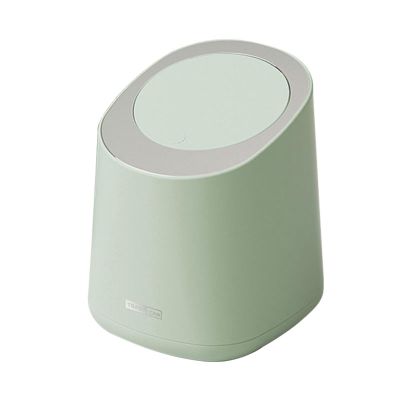 WOOXGEHM Mini Trash Can with, with Press Fit Lid, Small Desktop Lid, Commercial Small Waste Basket, for Bathroom/Coffee/Bedroom/Office, Household Items(Green)