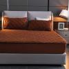 LMXSHJI Fitted Sheet Quilted Layer Crystal Velvet Fabric Mattress Protector Cover Elastic Band Fixation Single Double Toppers Deep up to 30cm (Color : Brown, Size : 59"x74.8"+11"/150x190cm+28cm) view 2
