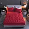 LMXSHJI Fitted Sheet Quilted Layer Crystal Velvet Fabric Mattress Protector Cover Elastic Band Fixation Single Double Toppers Deep up to 30cm (Color : Red, Size : 39"x78.7"+4"/100x200cm+10cm) view 1