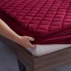 LMXSHJI Fitted Sheet Quilted Layer Crystal Velvet Fabric Mattress Protector Cover Elastic Band Fixation Single Double Toppers Deep up to 30cm (Color : Red, Size : 39"x78.7"+4"/100x200cm+10cm) view 2