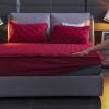 LMXSHJI Fitted Sheet Quilted Layer Crystal Velvet Fabric Mattress Protector Cover Elastic Band Fixation Single Double Toppers Deep up to 30cm (Color : Red, Size : 39"x78.7"+4"/100x200cm+10cm) view 3
