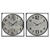 Home ESPRIT Wall Clock White Black Metal Wood MDF 62 x 6 x 65 cm (Pack of 2) view 1