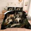 Albideyaa Boys Girls Teens Bedroom Comforter Set Wildlife Aniaml Wolf Pattern Bedding Quilt Set for Kids Adult Modern Soft Texture King Size Duvet Set with 2Pillowcases view 1