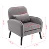 Accent Chair, KD Solid Wood Legs with Black Painting. Fabric Cover The seat. with a Cushion. view 2