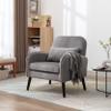 Accent Chair, KD Solid Wood Legs with Black Painting. Fabric Cover The seat. with a Cushion. view 3