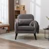 Accent Chair, KD Solid Wood Legs with Black Painting. Fabric Cover The seat. with a Cushion. view 4