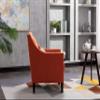 Accent Armchair Living Room Chair with Nailheads and Solid Wood Legs Orange Linen view 3