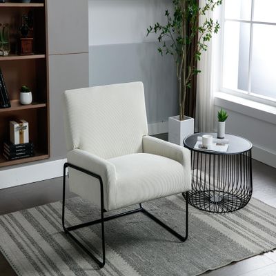 Accent Chair - Modern Industrial Slant Armchair with Metal Frame - Premium High Density Soft Single Chair for Living Room Bedroom