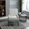 Accent Chair - Modern Industrial Slant Armchair with Metal Frame - Premium High Density Soft Single Chair for Living Room Bedroom view 3