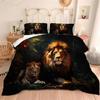 Albideyaa Brown Lions Pattern Comforter Bedding Set Full Size Boys Girls Teens Bedroom Quilt Set Wildlife Forest Animal 3D Print Kids Adult Comforter with 2Pillowcasea view 1