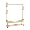REROM Rolling Clothing Racks,Multi-functional Bedroom Clothes Rack With Bottom Shelf for Hanging Clothes,Coats,Skirts,Shirts,Sweaters Garment Rack (Color : Gold, Size : 100cm/39.37in) view 1