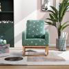 26.8" W Modern Rocking Chair for Nursery, Mid Century Accent Rocker Armchair with Side Pocket, Upholstered High Back Wooden Rocking Chair for Living Room Baby Room Bedroom, Green Boucle view 3