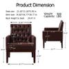 PU Leather Accent Chair, Upholstered Lounge Sofa Armchair, Comfortable Armchair with Wooden Legs in Log Color, Modern Button Reading Chair for Bedroom Living Room, Dark Brown view 2