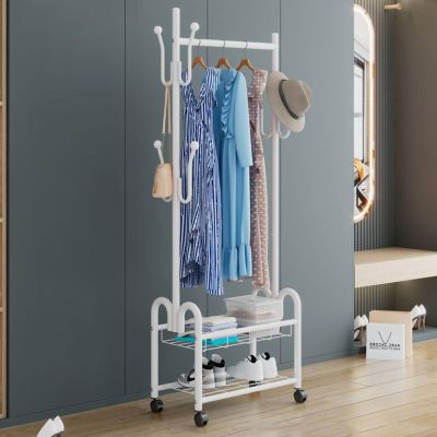 REROM Heavy Duty Clothing Racks,Multi-functional Bedroom Clothes Rack Garment Rack for Hanging Clothes Portable Clothes Organizer Garment Rack (Color : White, Size : 100cm/39.37in)