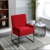 Accent Chair - Modern Industrial Slant Armchair with Metal Frame - Premium High Density Soft Single Chair for Living Room Bedroom view 1